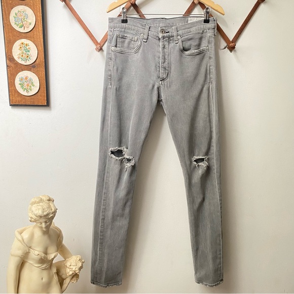 Rag & Bone Fit 1 Button Fly Extra Slim Jeans - Picture 1 of 13
